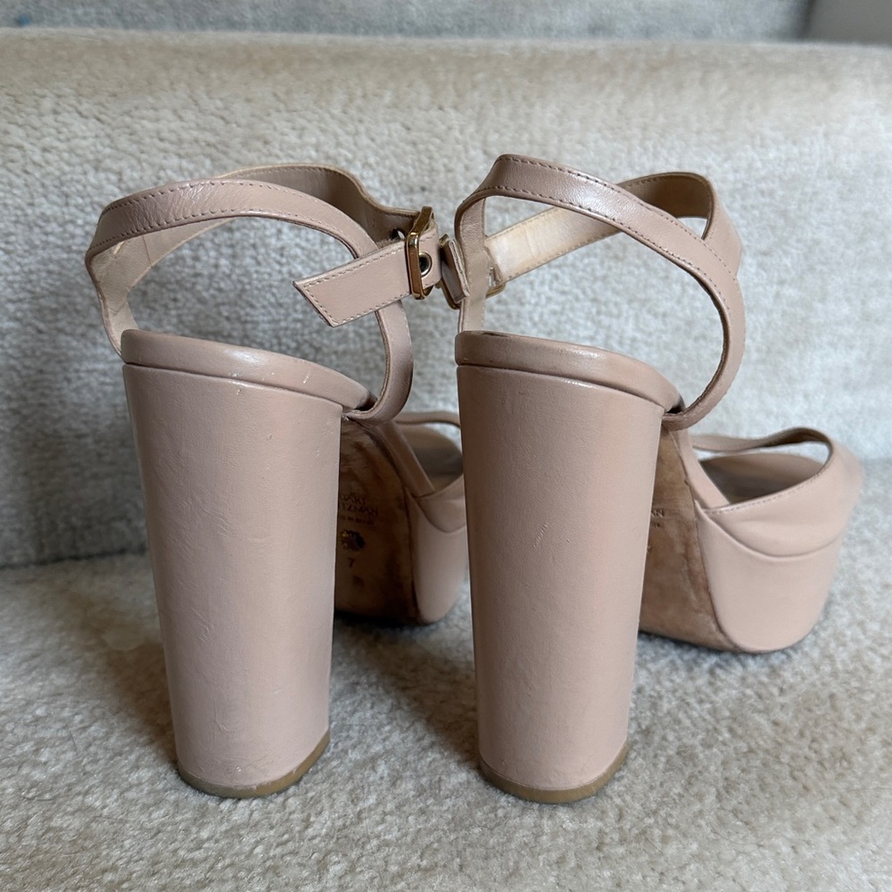 Stuart Weitzman Tan Platform Heels - Picture 5 of 5
